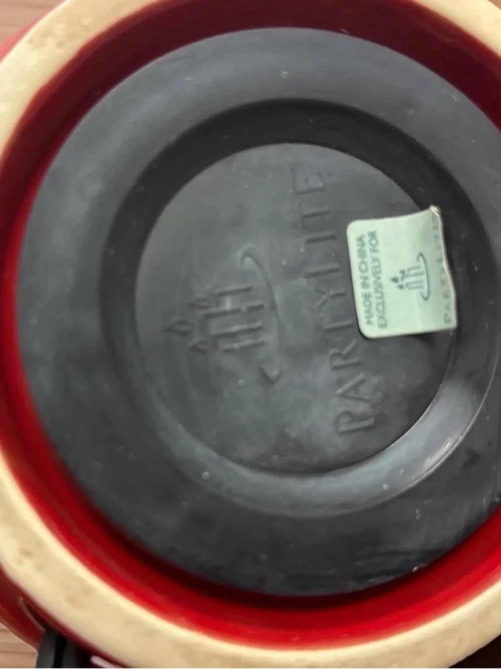 PartyLite ScentGlow Electric Wax Warmer Red/Maroon Ceramic w/Bulb EUC - Picture 7 of 11